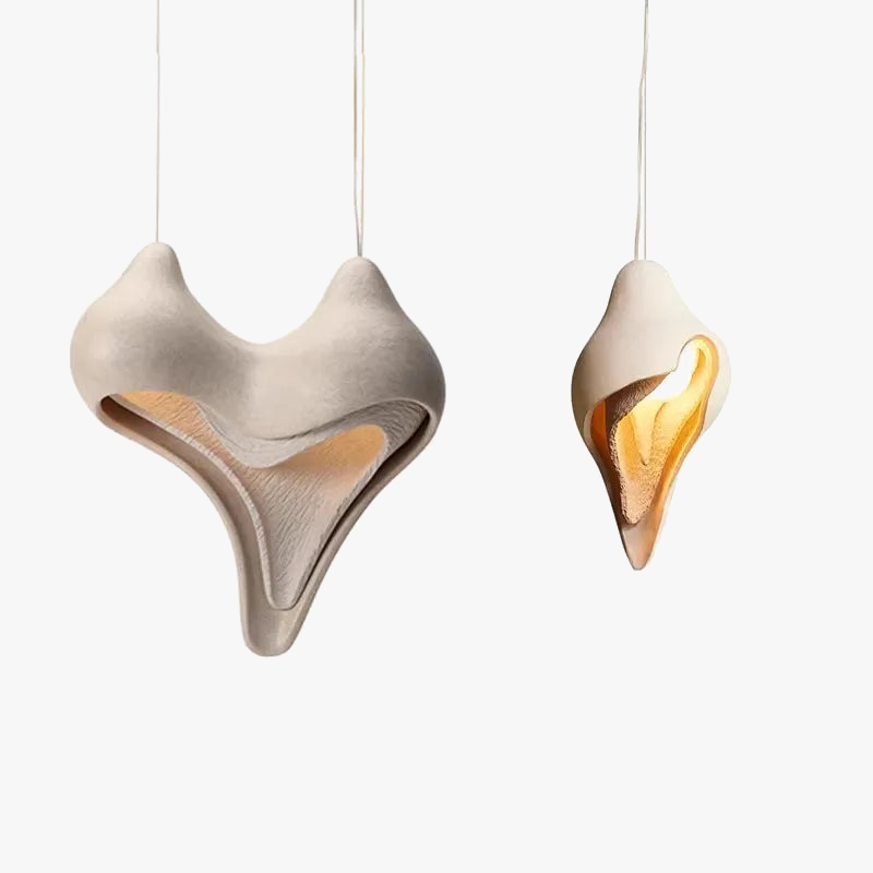 lustre moderne en plâtre design créatif conque suspension