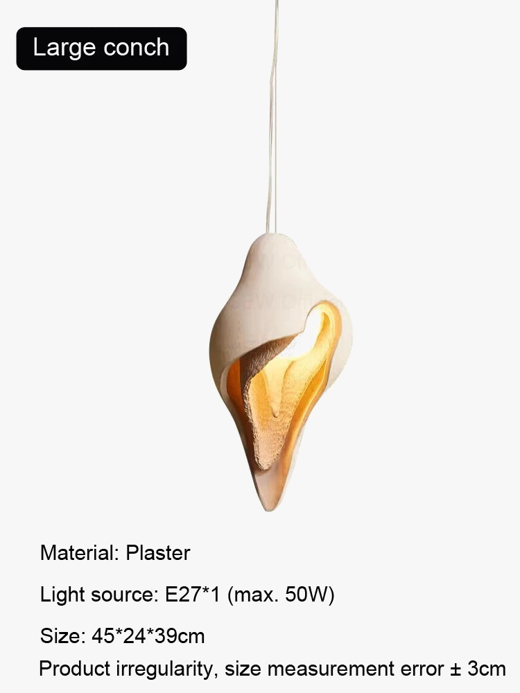 lustre moderne en plâtre design créatif conque suspension