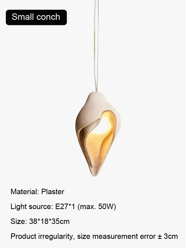 lustre moderne en plâtre design créatif conque suspension