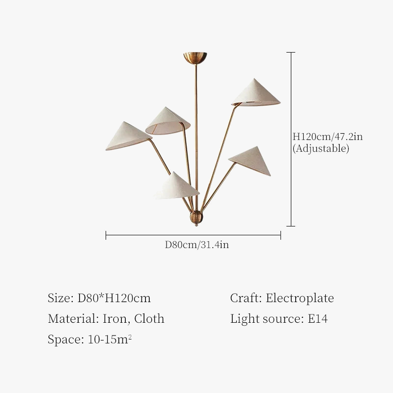 lustre moderne en tissu avec abat-jour créatif et éclairage led