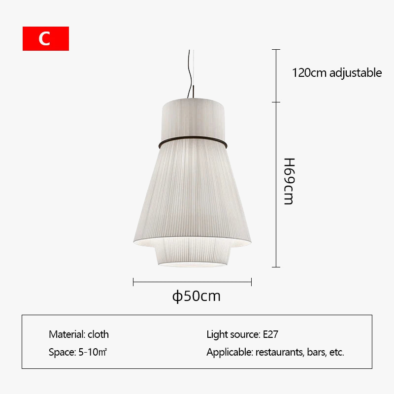lustre moderne en tissu chinois pour décoration intérieure élégante