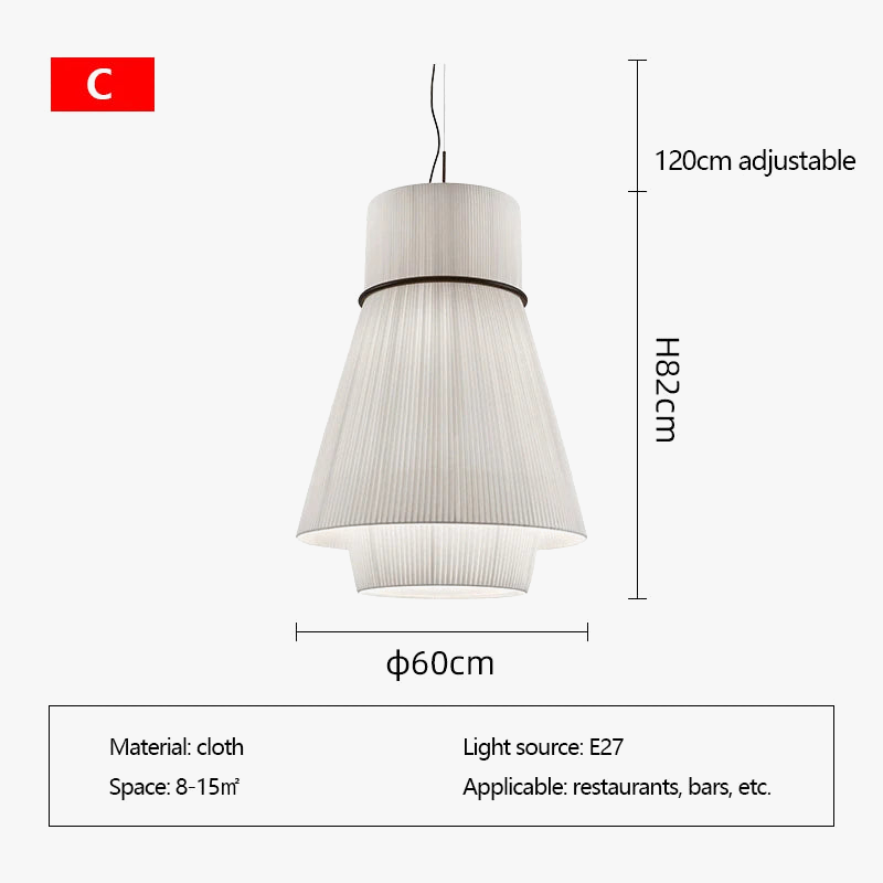 lustre moderne en tissu chinois pour décoration intérieure élégante