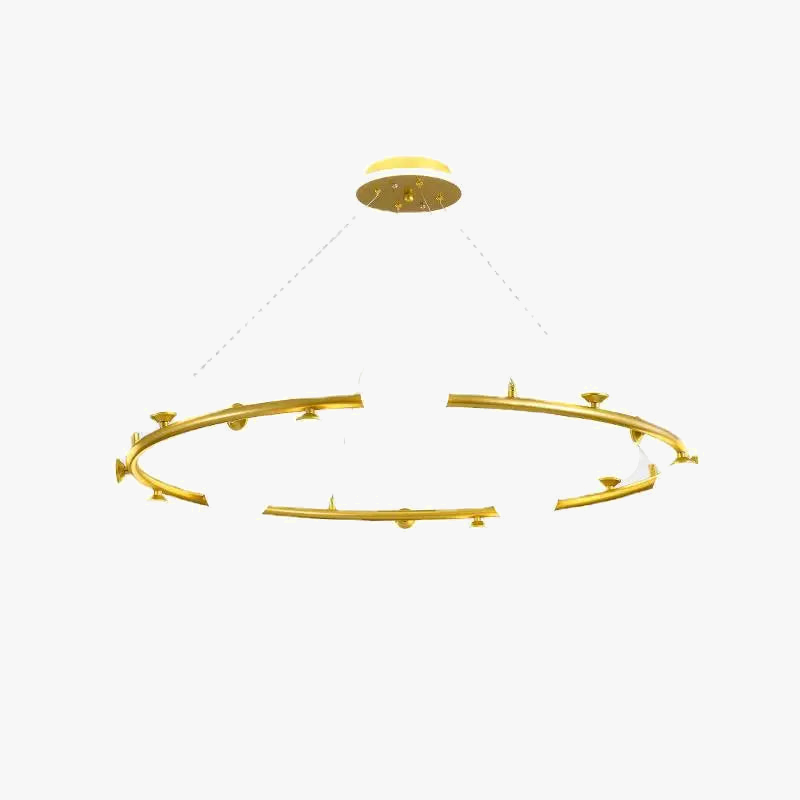 lustre moderne en verre avec anneau mat et fil réglable
