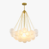 lustre moderne en verre avec boules led pour décoration