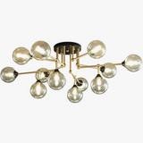 lustre moderne en verre avec éclairage décoratif design contemporain
