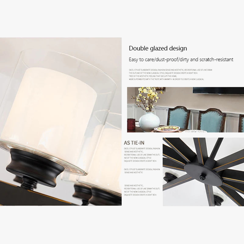 lustre moderne en verre avec éclairage led design luxe