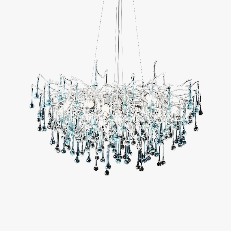 lustre moderne en verre bicolore style postmoderne avec led