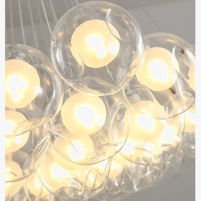 lustre moderne en verre à bulles led pour magasins