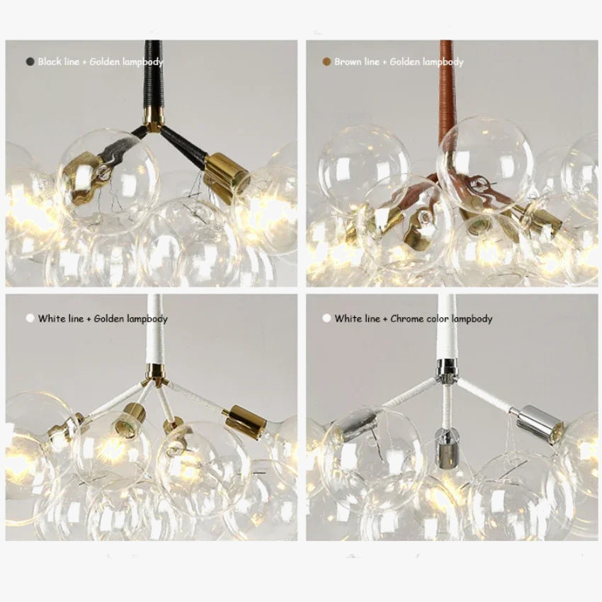 lustre moderne en verre à bulles pour décoration intérieure