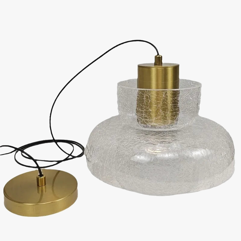 lustre moderne en verre craquelé pour intérieur élégant