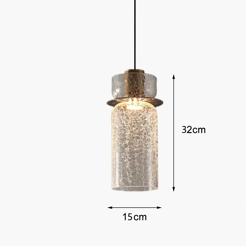 lustre moderne en verre craquelé pour intérieur élégant