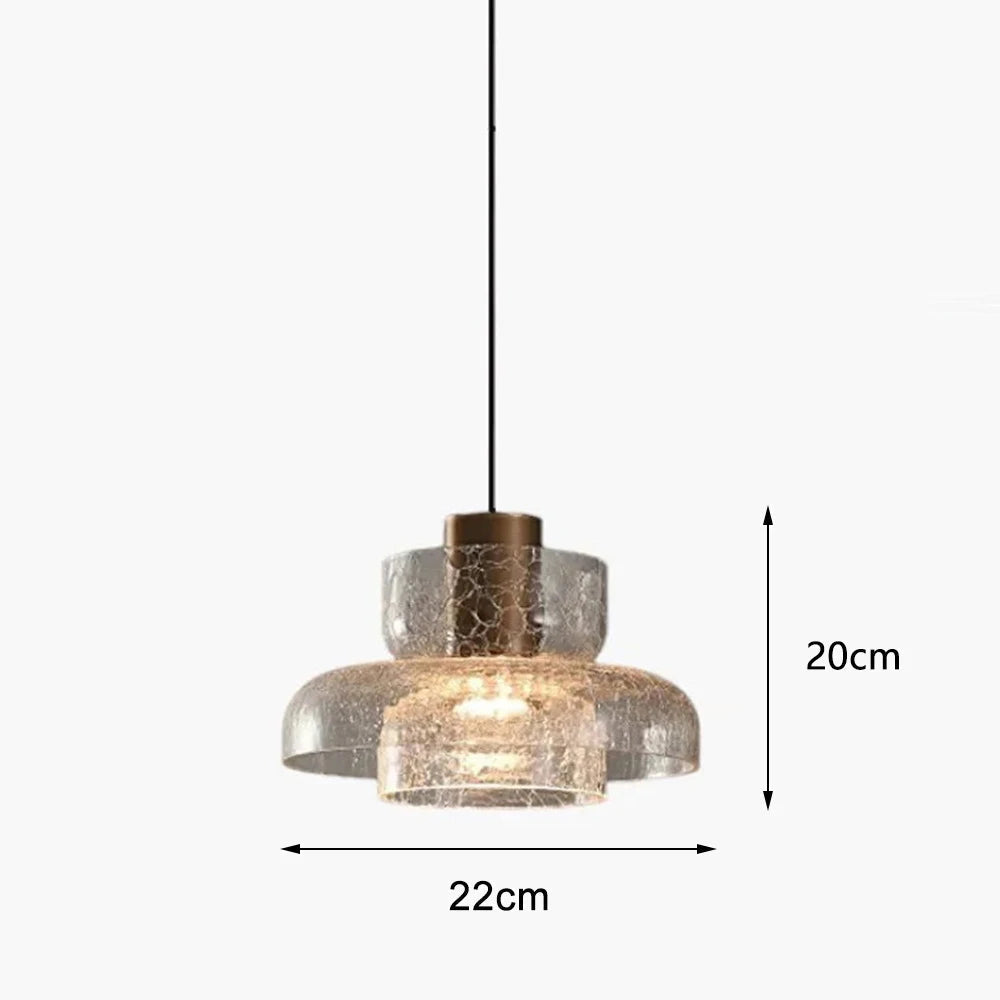 lustre moderne en verre craquelé pour intérieur élégant