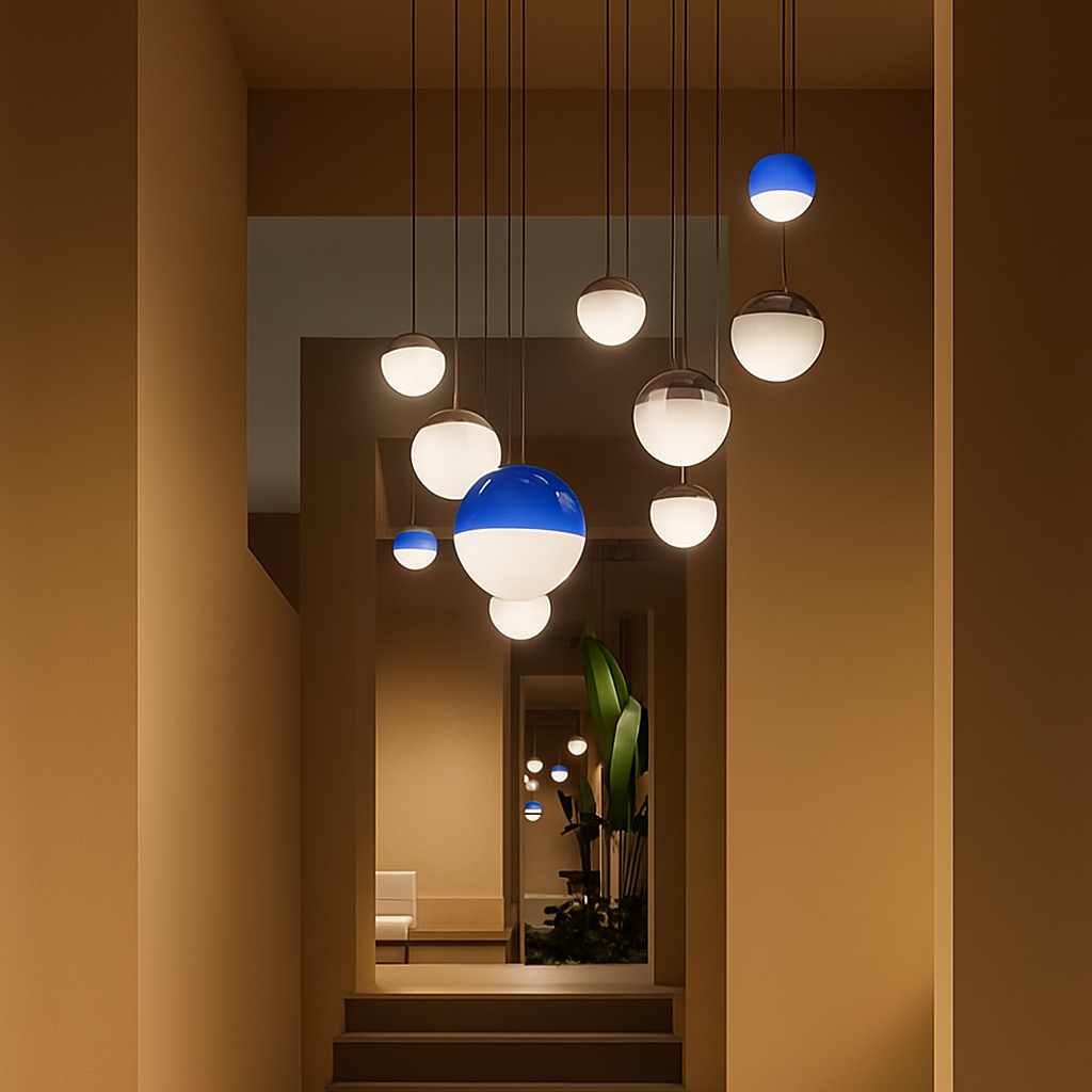 lustre moderne en verre décoratif pour intérieur élégant