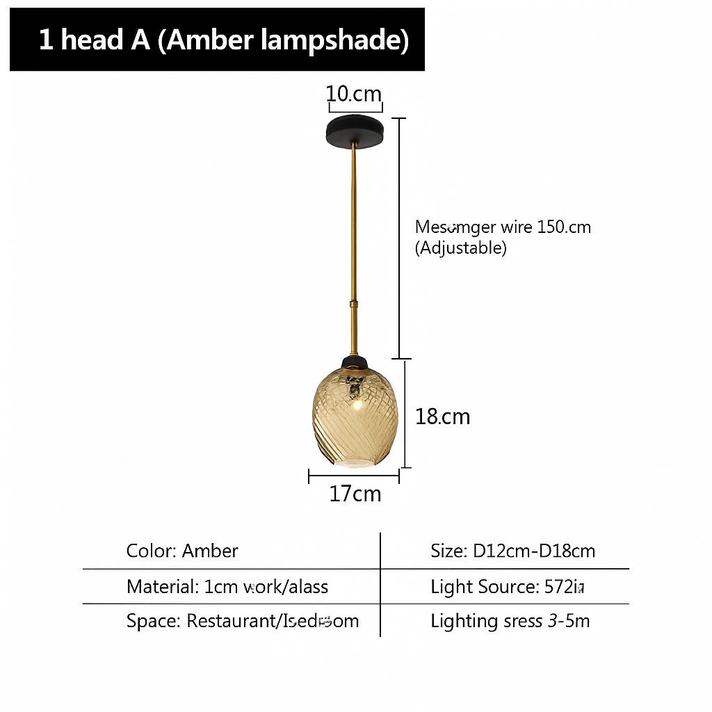 lustre moderne en verre décoratif pour intérieur élégant