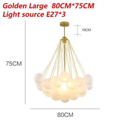 lustre moderne en verre dépoli pour décoration intérieure