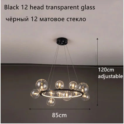 lustre moderne en verre design pour décoration intérieure élégante