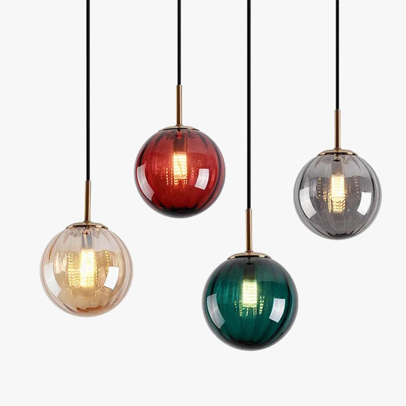 lustre moderne en verre design suspendu lumineux nordique