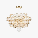 lustre moderne en verre doré design créatif et artistique
