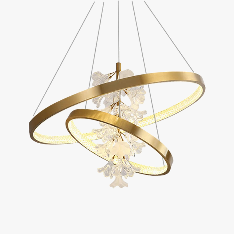 lustre moderne en verre en forme de fleur pour éclairage intérieur