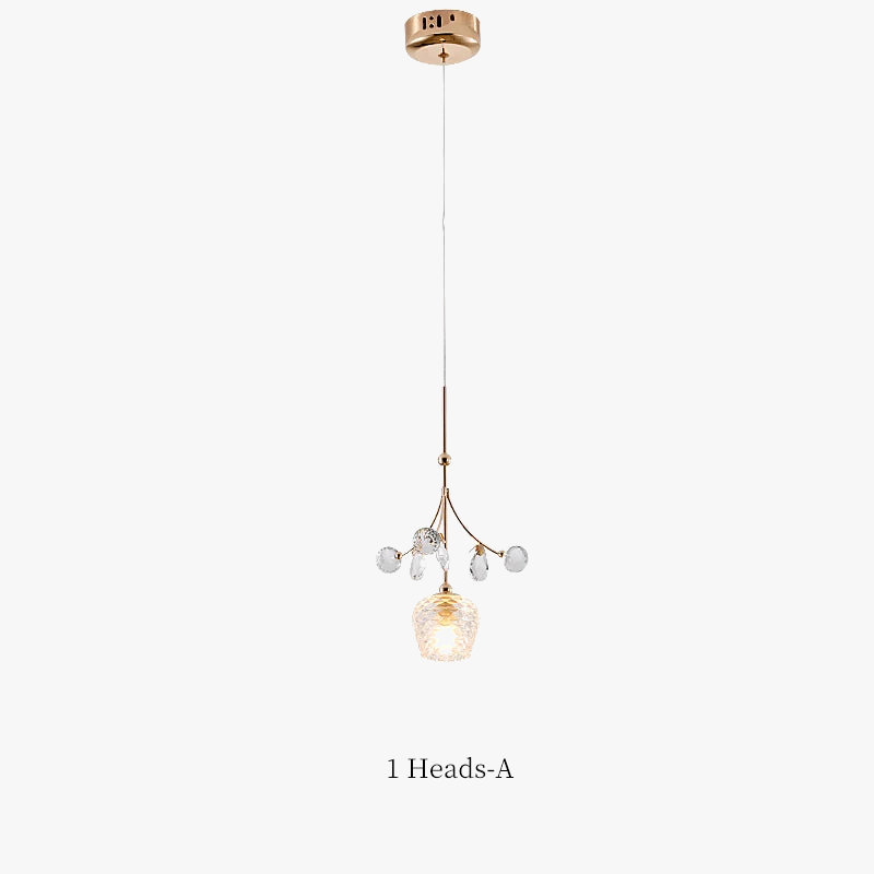 lustre moderne en verre et cristal pour décoration intérieure