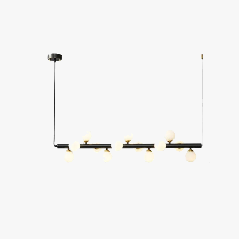 lustre moderne en verre et cuivre avec fil réglable