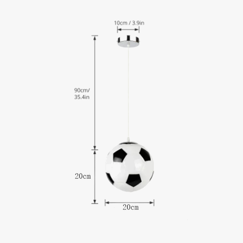lustre moderne en verre football pour garçons et filles