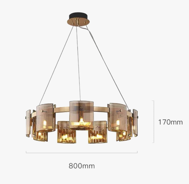 lustre moderne en verre fumé pour une décoration élégante