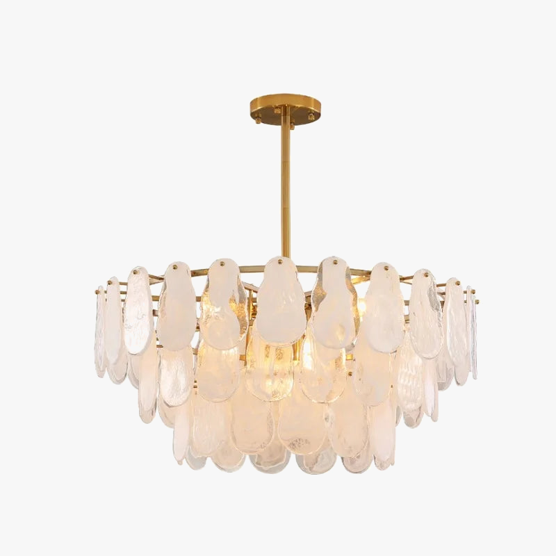 lustre moderne en verre givré doré design suspendu décoratif