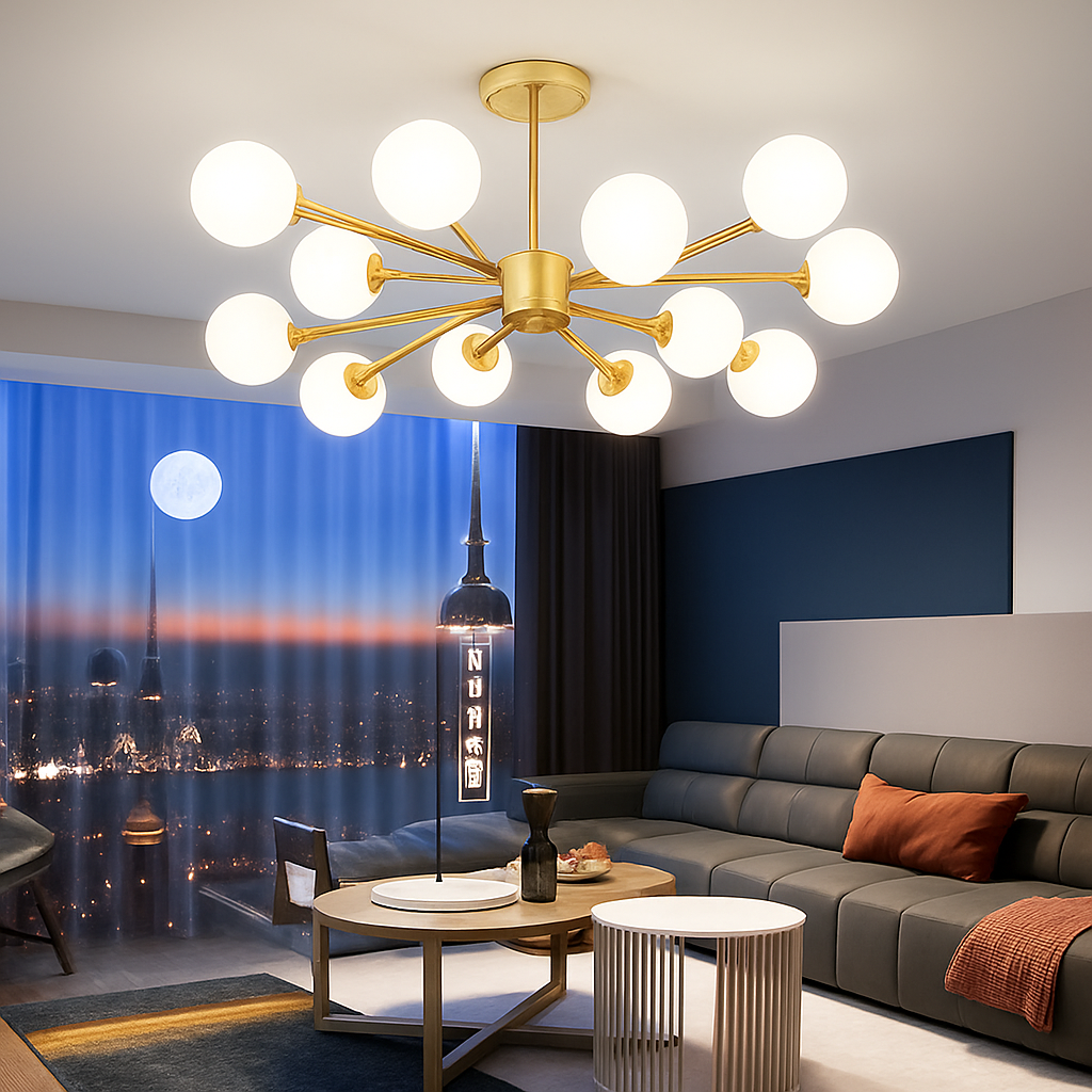 lustre moderne en verre led avec suspension pour décoration maison