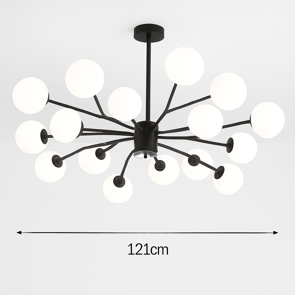 lustre moderne en verre led avec suspension pour décoration maison