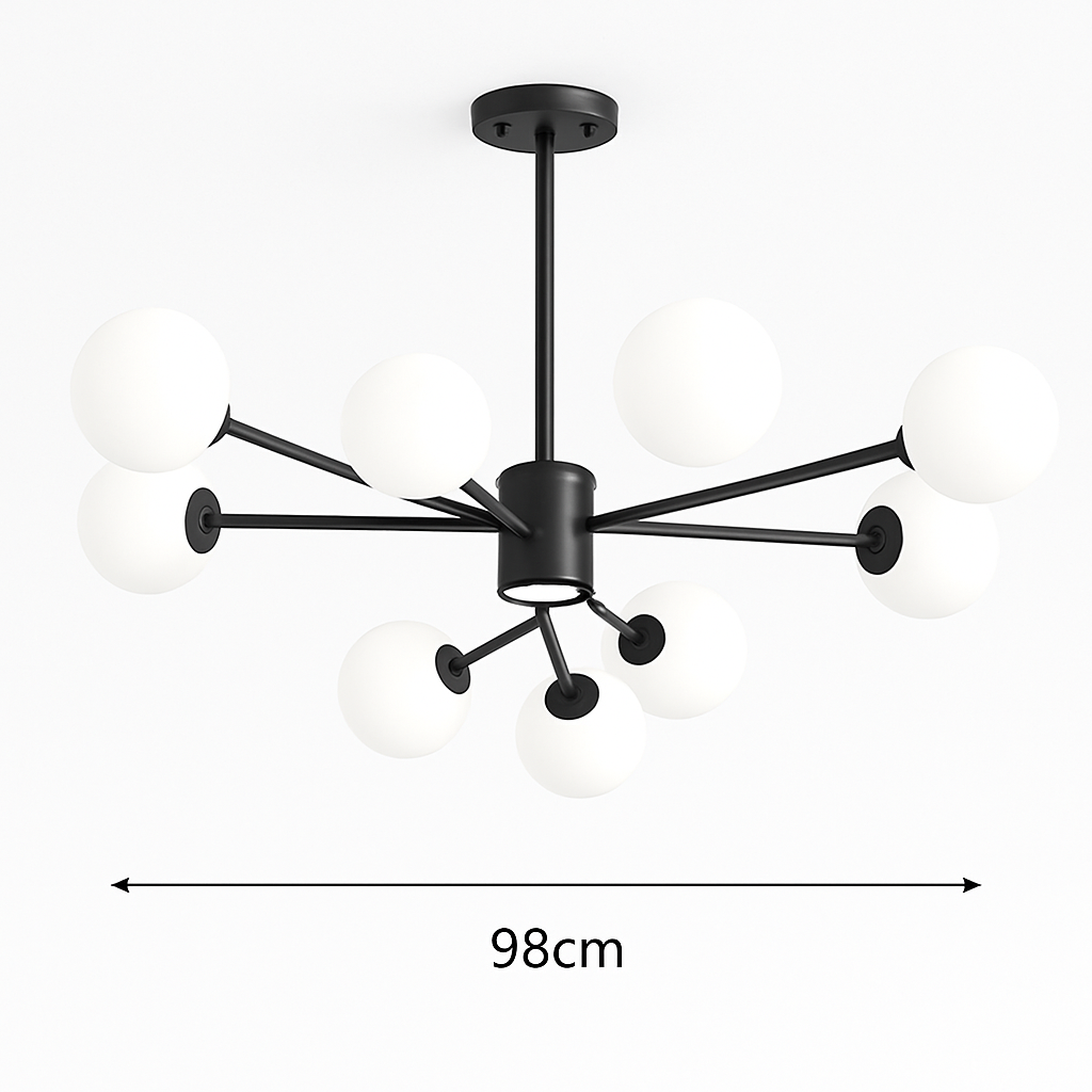 lustre moderne en verre led avec suspension pour décoration maison