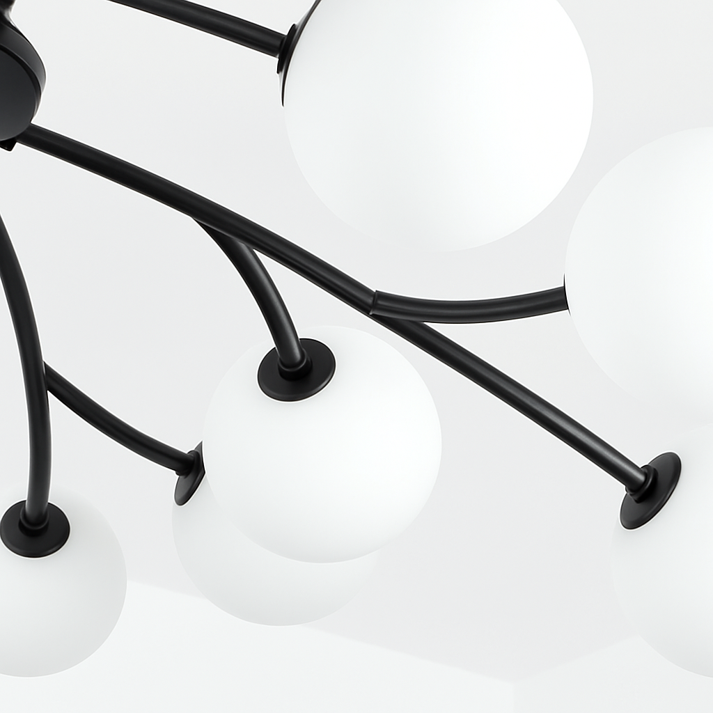 lustre moderne en verre led avec suspension pour décoration maison