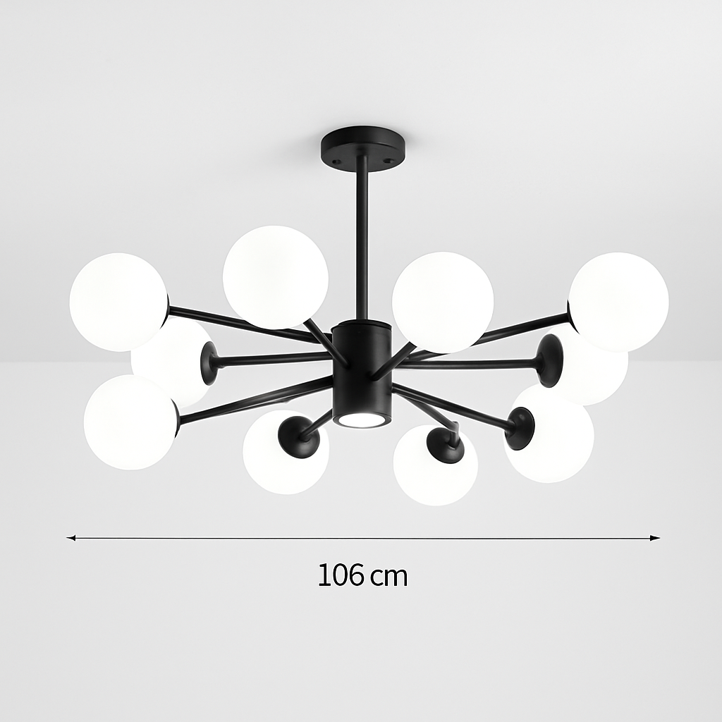 lustre moderne en verre led avec suspension pour décoration maison