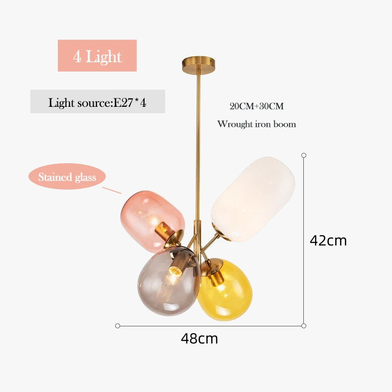 lustre moderne en verre pour chambre d'enfant décorative