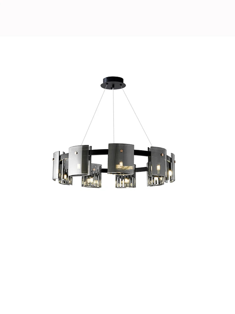 lustre moderne en verre pour éclairage design élégant