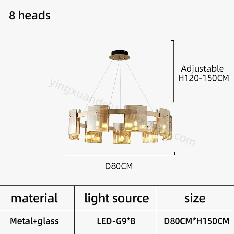 lustre moderne en verre pour éclairage design élégant