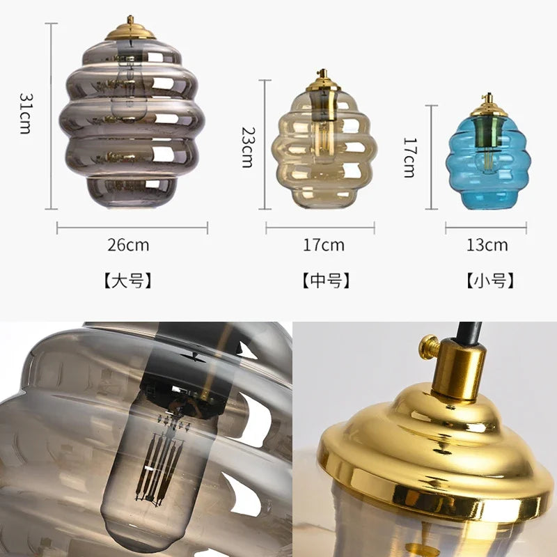 lustre moderne en verre pour cuisine et restaurant