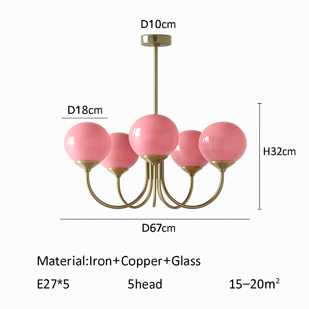 lustre moderne en verre pour décoration intérieure enfant