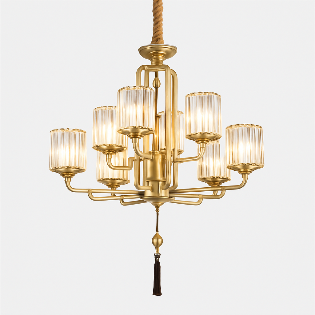 lustre moderne en verre pour décoration intérieure élégante
