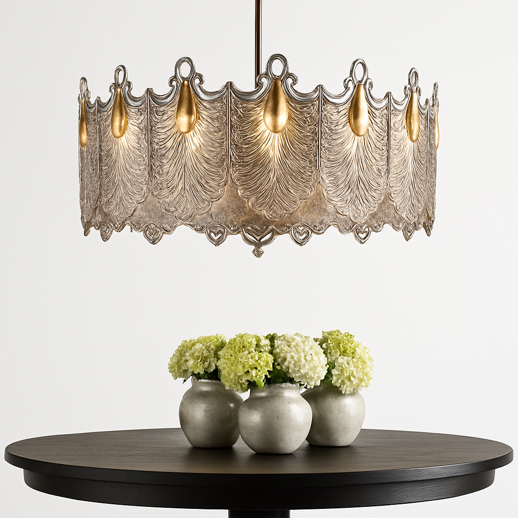 lustre moderne en verre pour décoration intérieure élégante
