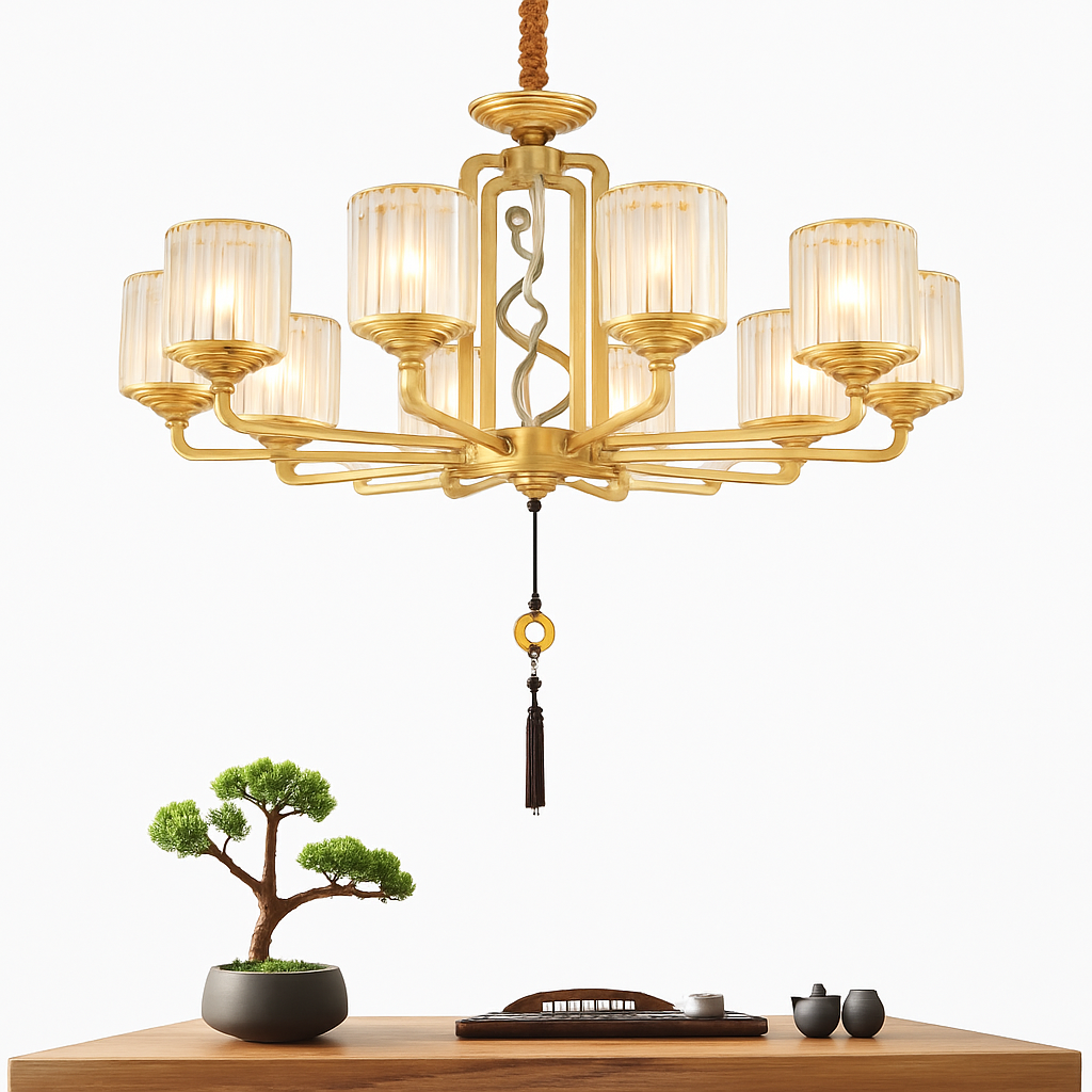 lustre moderne en verre pour décoration intérieure élégante