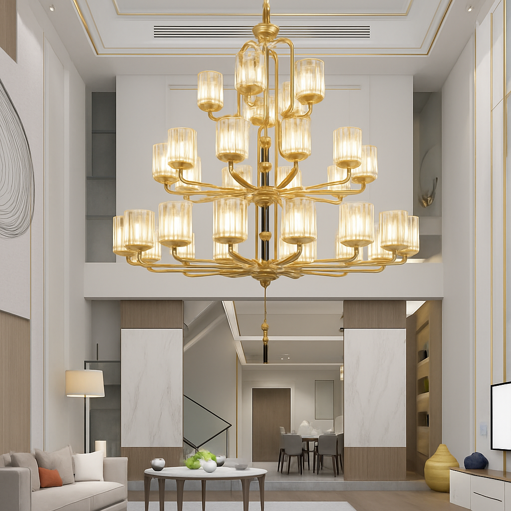 lustre moderne en verre pour décoration intérieure élégante