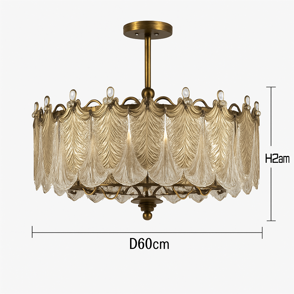 lustre moderne en verre pour décoration intérieure élégante