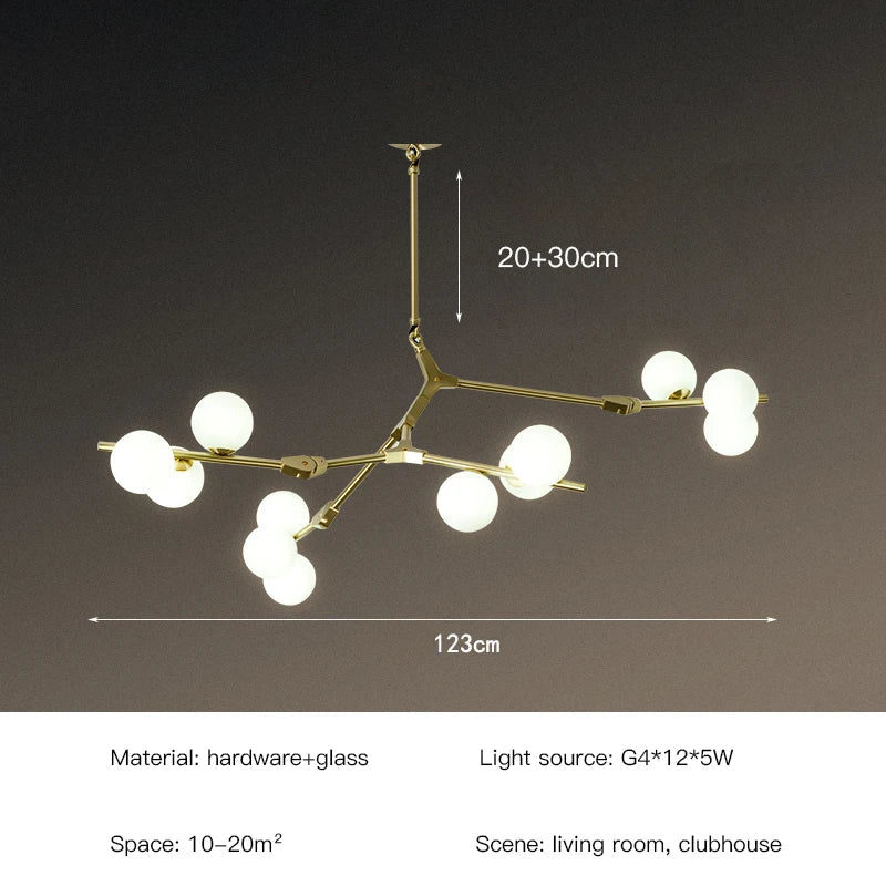 lustre moderne en verre pour décoration intérieure élégante