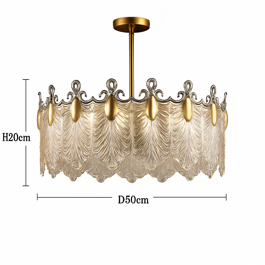 lustre moderne en verre pour décoration intérieure élégante