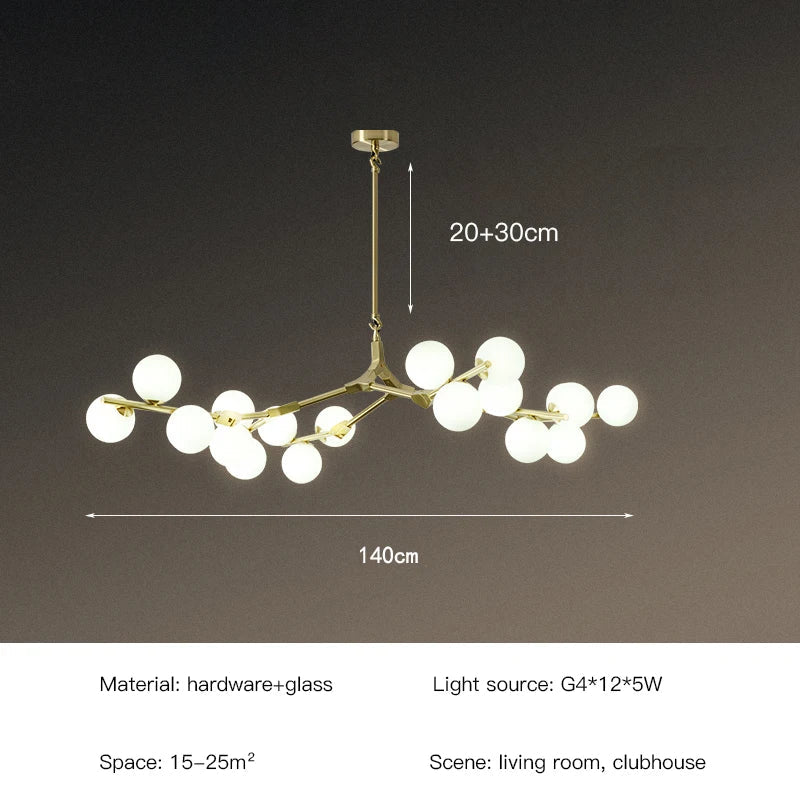 lustre moderne en verre pour décoration intérieure élégante
