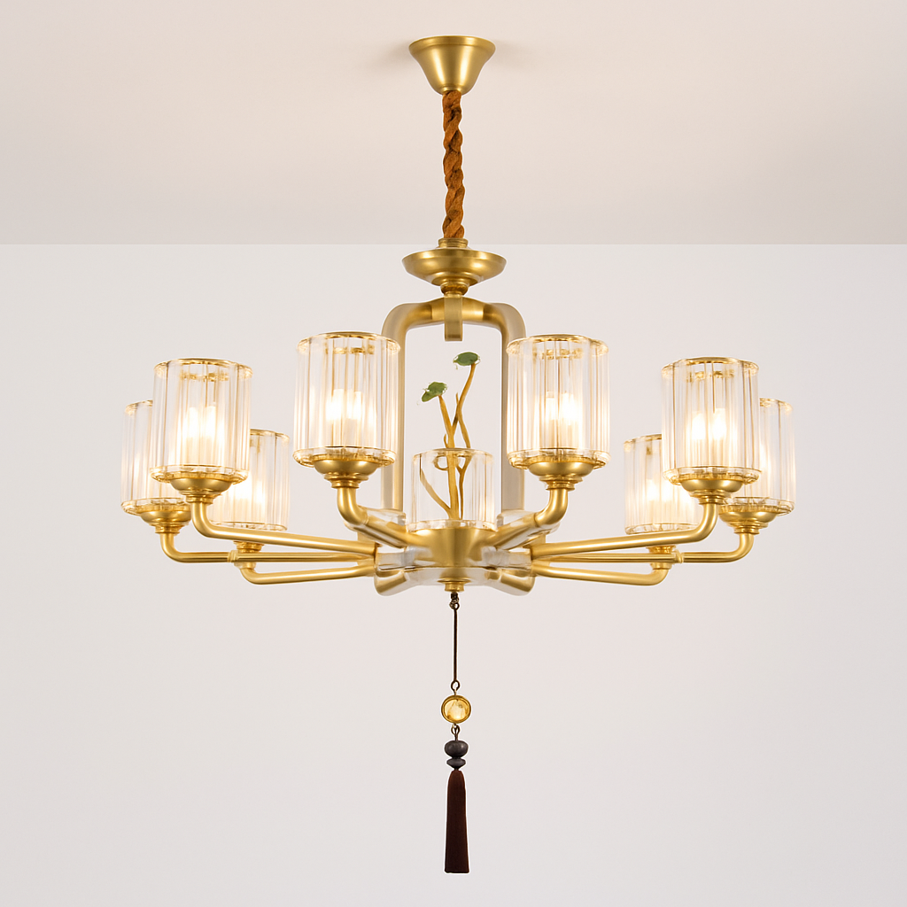 lustre moderne en verre pour décoration intérieure élégante