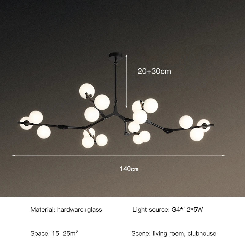 lustre moderne en verre pour décoration intérieure élégante