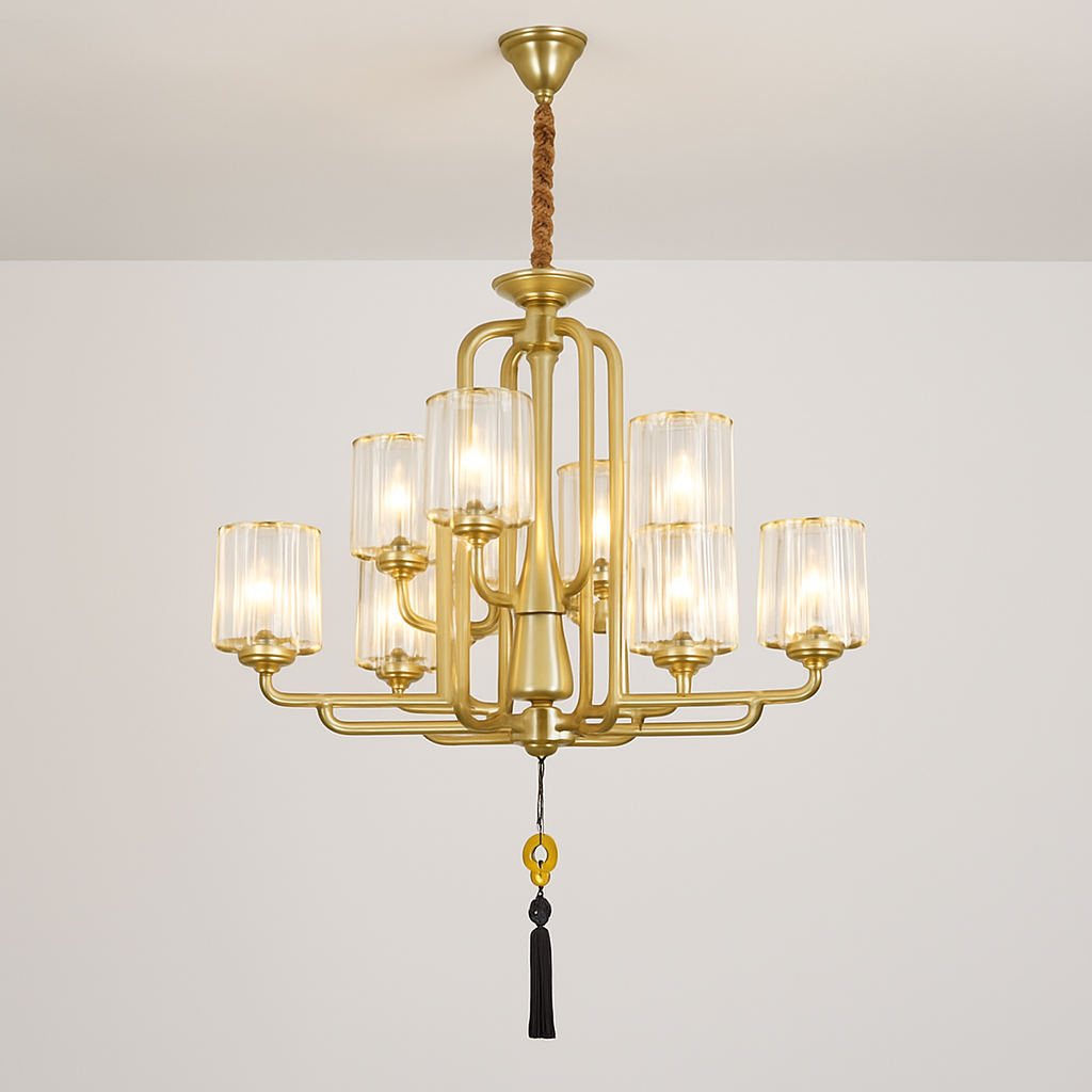 lustre moderne en verre pour décoration intérieure élégante