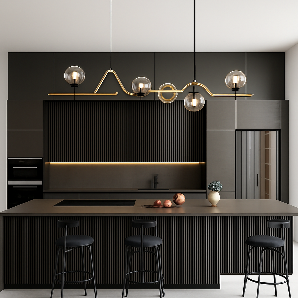 lustre moderne en verre pour restaurant et bar